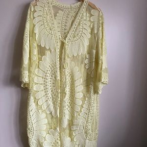 Vintage Yellow Lace Swim Coverup
